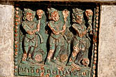 Ananda temple Bagan, Myanmar. Green-glazed terra-cotta Jataka plaques. 